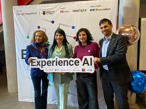 Representantes de Experience AI, Fundación Kodea y organizaciones participantes durante presentación del programa educativo en Chile